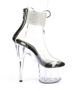 Pleaser Direct Larger Size Shoes Adore 724RS Black And Clear Rhinestone Platforms 9 Pleaser Direct Larger Size Shoes Adore 724RS Black And Clear Rhinestone Platforms