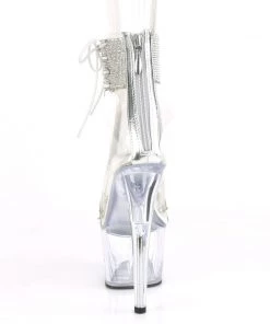 Pleaser Direct Adore 727RS Silver And Clear Rhinestone Platforms 8 Pleaser Direct Adore 727RS Silver And Clear Rhinestone Platforms