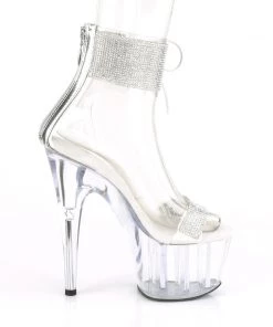 Pleaser Direct Adore 727RS Silver And Clear Rhinestone Platforms 9 Pleaser Direct Adore 727RS Silver And Clear Rhinestone Platforms