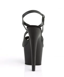 Pleaser Direct Adore 730 Black Matte Strappy Platforms