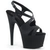 Pleaser Direct Adore 730 Black Matte Strappy Platforms