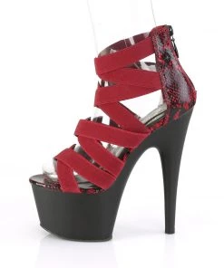 Pleaser Direct Platform Shoes Adore 748SP Burgundy Crossover Platforms 7 Pleaser Direct Platform Shoes Adore 748SP Burgundy Crossover Platforms