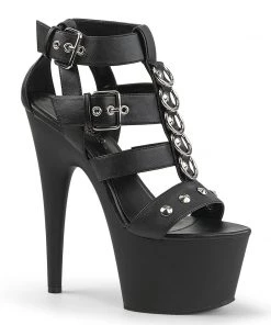 Pleaser Direct Larger Size Shoes Adore 758 Black Ring And Stud Platforms