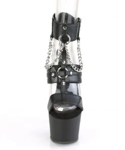 Pleaser Direct Larger Size Shoes Adore 761 Black Chain Platforms