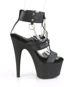 Pleaser Direct Larger Size Shoes Adore 761 Black Chain Platforms