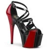 Pleaser Direct Platform Shoes Adore 764 Black And Red Platforms