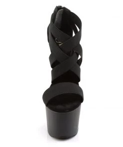 Pleaser Direct Adore 769 Black Patent Strappy Sandals