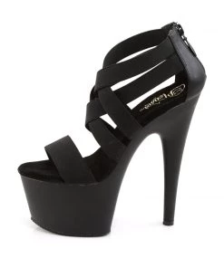 Pleaser Direct Adore 769 Black Patent Strappy Sandals