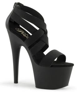 Pleaser Direct Adore 769 Black Patent Strappy Sandals