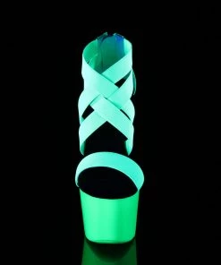 Pleaser Direct Platform Shoes Adore 769UV Green Strappy Platforms