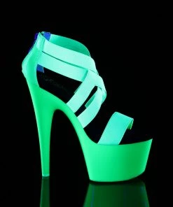 Pleaser Direct Platform Shoes Adore 769UV Green Strappy Platforms