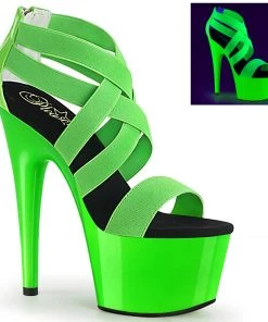 Pleaser Direct Platform Shoes Adore 769UV Green Strappy Platforms