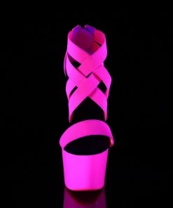 Pleaser Direct Adore 769UV Pink Strappy Platforms