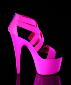 Pleaser Direct Adore 769UV Pink Strappy Platforms