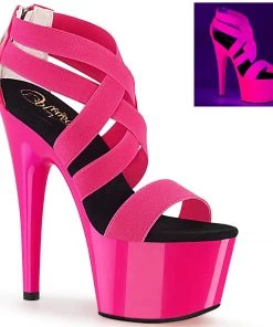 Pleaser Direct Adore 769UV Pink Strappy Platforms