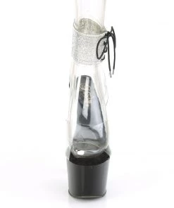 Pleaser Direct Adore 791-2RS Clear And Black Rhinestone Platforms Larger Size Shoes