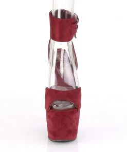 Pleaser Direct Adore 791FS Burgundy Faux Suede Platforms