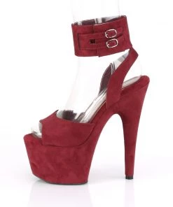 Pleaser Direct Adore 791FS Burgundy Faux Suede Platforms
