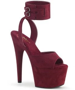 Pleaser Direct Adore 791FS Burgundy Faux Suede Platforms