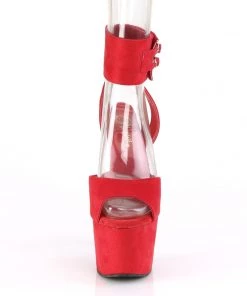 Pleaser Direct Adore 791FS Red Faux Suede Platforms