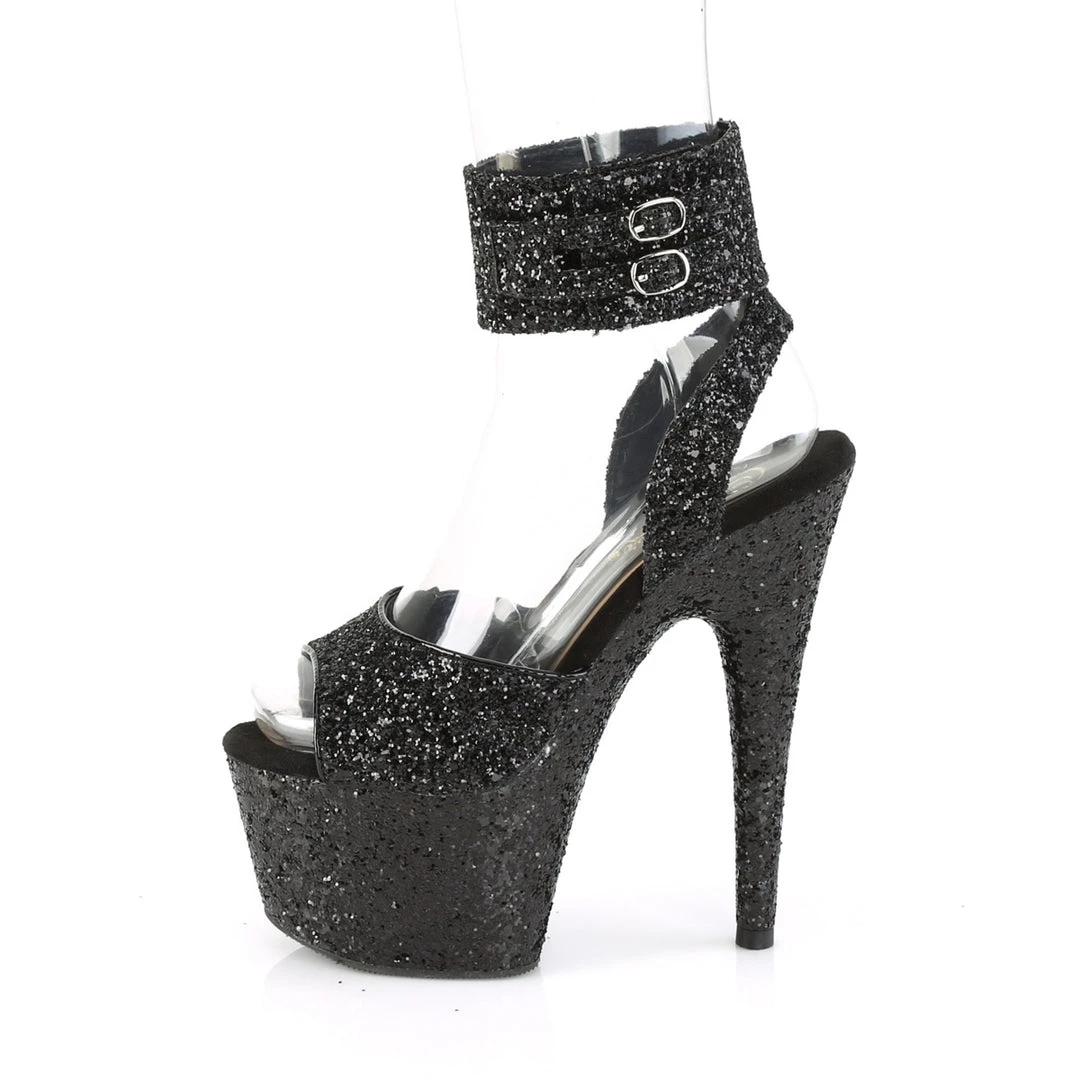 Pleaser Direct Adore 791LG Black Glitter Platforms 3 Pleaser Direct Adore 791LG Black Glitter Platforms