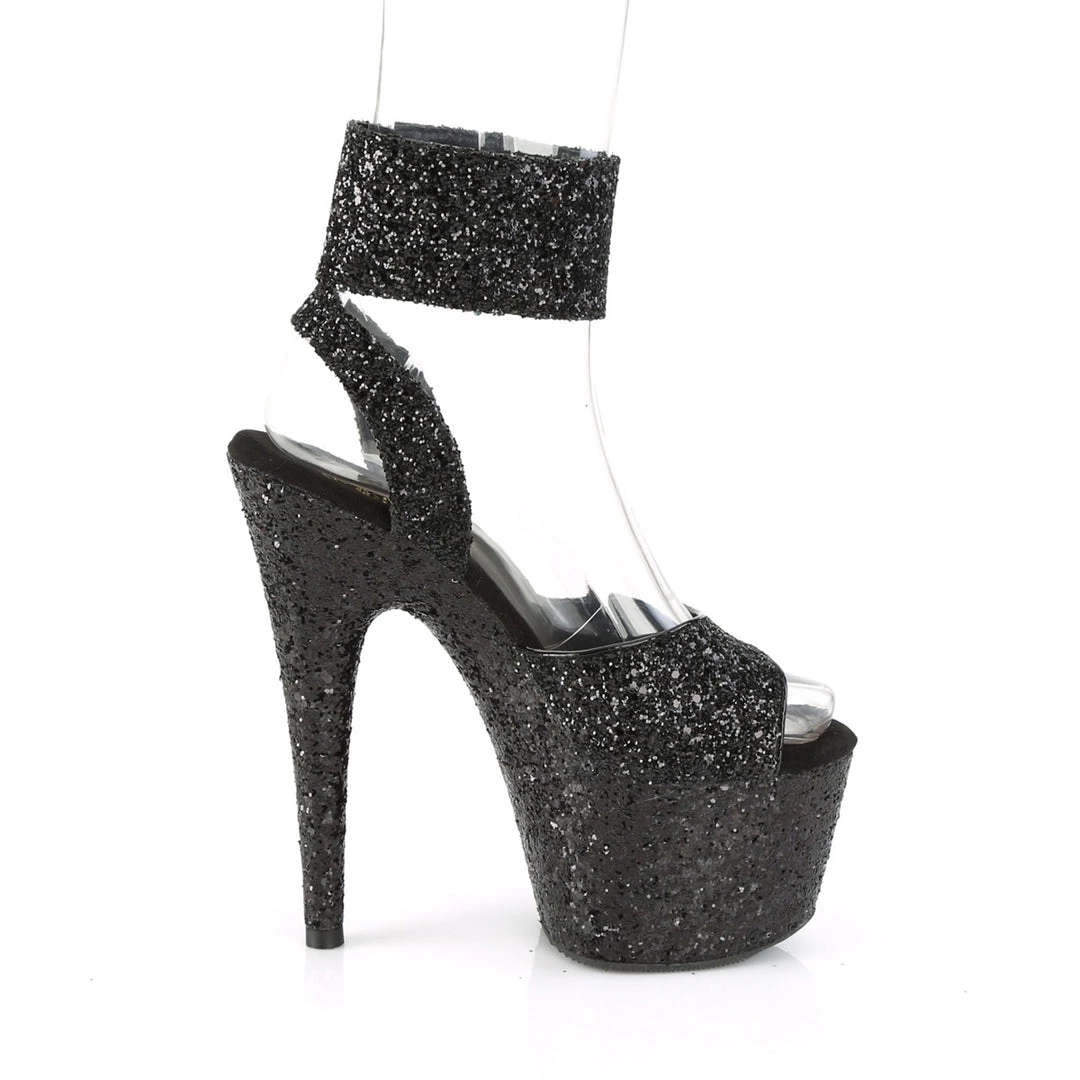 Pleaser Direct Adore 791LG Black Glitter Platforms 5 Pleaser Direct Adore 791LG Black Glitter Platforms