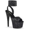 Pleaser Direct Adore 791LG Black Glitter Platforms