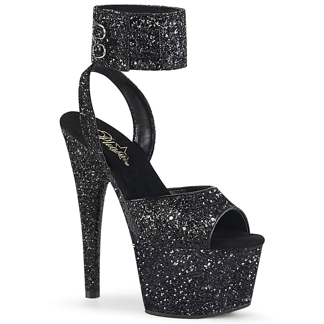 Pleaser Direct Adore 791LG Black Glitter Platforms 1 Pleaser Direct Adore 791LG Black Glitter Platforms