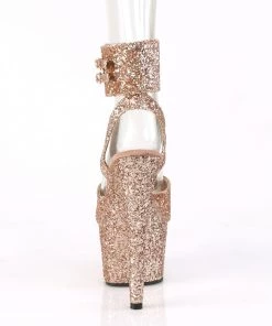 Pleaser Direct Adore 791LG Rose Gold Glitter Platforms
