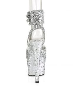 Pleaser Direct Adore 791LG Silver Glitter Platforms