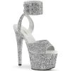 Pleaser Direct Adore 791LG Silver Glitter Platforms