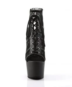 Pleaser Direct Adore 796LC Black Lace Ankle Boots