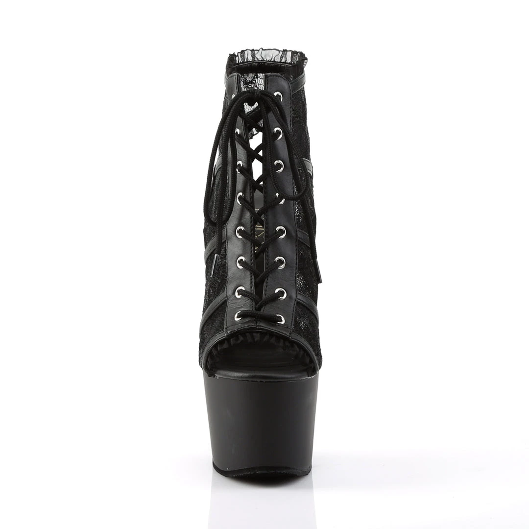 Pleaser Direct Adore 796LC Black Lace Ankle Boots 2 Pleaser Direct Adore 796LC Black Lace Ankle Boots