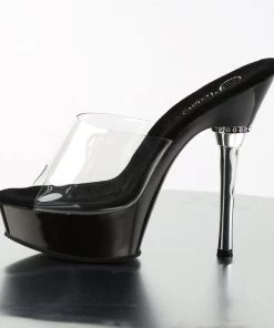 Pleaser Direct Larger Size Shoes Allure 601 Black Patent Platform Heels