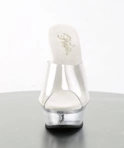 Pleaser Direct Larger Size Shoes Allure 601 Clear Patent Platform Heels