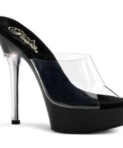 Pleaser Direct Larger Size Shoes Allure 601 Black Patent Platform Heels