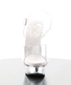Pleaser Direct Larger Size Shoes Allure 608 Clear Platform Heels