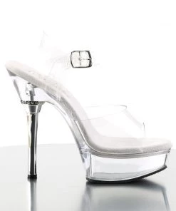 Pleaser Direct Larger Size Shoes Allure 608 Clear Platform Heels