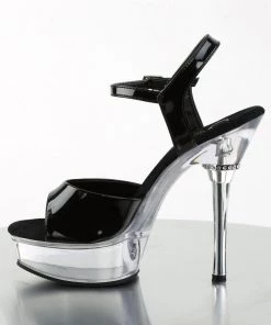 Pleaser Direct Larger Size Shoes Allure 609 Black Patent And Clear Heels 7 Pleaser Direct Larger Size Shoes Allure 609 Black Patent And Clear Heels