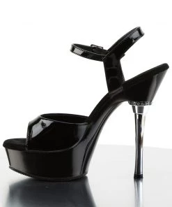 Pleaser Direct Allure 609 Black Patent Heels