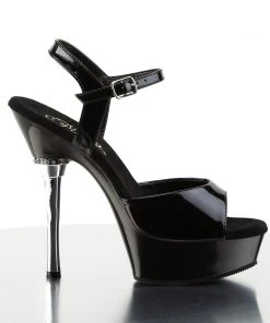 Pleaser Direct Allure 609 Black Patent Heels