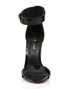 Pleaser Direct Amuse 10 Black Patent Ankle Strap Sandals