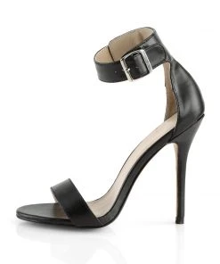 Pleaser Direct Larger Size Shoes Amuse 10 Black Faux Leather Ankle Strap Sandals 7 Pleaser Direct Larger Size Shoes Amuse 10 Black Faux Leather Ankle Strap Sandals