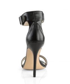 Pleaser Direct Larger Size Shoes Amuse 10 Black Faux Leather Ankle Strap Sandals 8 Pleaser Direct Larger Size Shoes Amuse 10 Black Faux Leather Ankle Strap Sandals