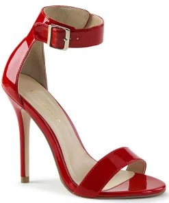 Pleaser Direct Amuse 10 Red Patent Ankle Strap Sandals Larger Size Shoes