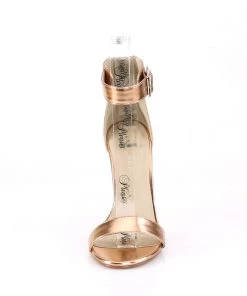 Pleaser Direct Amuse 10 Rose Gold Matte Ankle Strap Sandals Larger Size Shoes