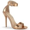 Pleaser Direct Amuse 10 Rose Gold Matte Ankle Strap Sandals Larger Size Shoes