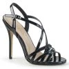 Pleaser Direct Amuse 13 Black Patent Strappy Sandal Larger Size Shoes