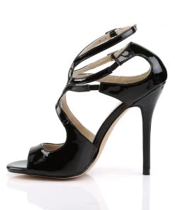 Pleaser Direct Larger Size Shoes Amuse 15 Black Strappy Peep Toe Sandal 7 Pleaser Direct Larger Size Shoes Amuse 15 Black Strappy Peep Toe Sandal