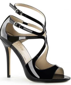 BananaShoes NEXT DAY DELIVERY | Amuse 15 Black Strappy Peep Toe Sandal | UK 5